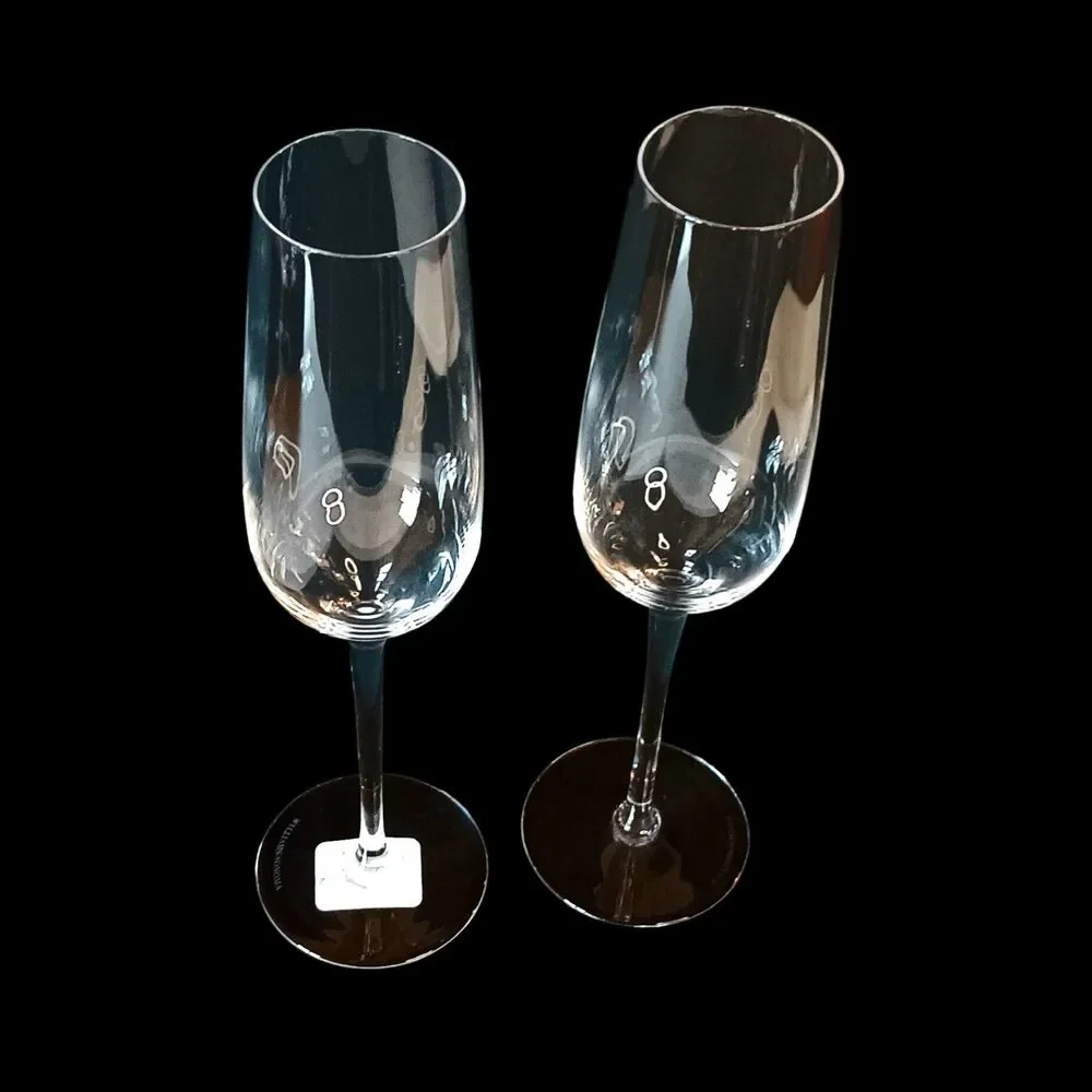 Set Of Two Williams Sonoma Champagne Flutes Marked WST RSRV 9 7/8